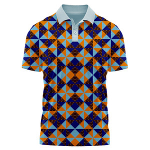 Chemise pour homme en tricot imprimé par sublimation personnalisée, spandex polyester, col classique, manches courtes, légère, design à boutons sur le devant - Product Image 5