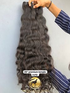 100% Raw sin procesar templo indio rizado cutícula alineada máquina doble trama donante único mejor venta de extensión de cabello humano - Product Image 6