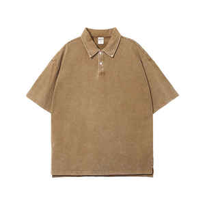 Camisetas de manga corta antiarrugas para hombre Polo Acid Wash Tallas grandes para hombre Camisetas Polo de tamaño personalizado para hombre Camisetas polo de la mejor calidad - Product Image 1