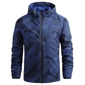 Chaqueta cortavientos con patrón personalizado para hombre, para deportes, club nocturno, hip-hop, capucha reflectante de alta visibilidad, bolsillos para adultos, Parte delantera larga - Product Image 6