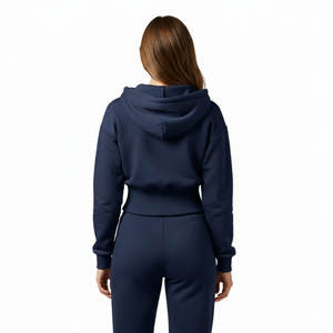 Sudadera Corta con Capucha y Cintura Ajustada para Mujer, Estilo Moderno, Mangas Anchas, Logotipo Personalizado, Precio al por Mayor - Product Image 3
