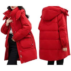 Chaqueta Larga Acolchada para Mujer con Capucha, Abrigo de Invierno Cálido, Grueso y Transpirable de Nailon Tejido para Otoño e Invierno - Product Image 5