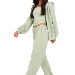 Ensemble de survêtement en toile 3 pièces pour femmes, tendance hiver, décontracté, respirant et confortable - Product Image 1