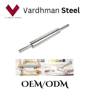 Stainless Steel <b>Rolling</b> <b>Pin</b> Durable Dough Roller with Striped Pattern Eco-Friendly Dishwasher Safe-D-Mark - Product Image 4