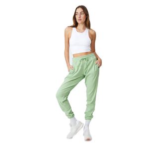Pantalon de survêtement 100% coton personnalisé pour femmes pantalon de jogging confortable de couleur unie avec décoration en dentelle vente chaude pour une utilisation en salle de sport - Product Image 1