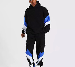 Chándal de panel de algodón orgánico personalizado de alta calidad OEM, chándal de diseño personalizado, pantalones, chándal de impresión digital para hombres - Product Image 1