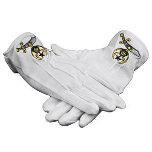 Gants de parade maçonniques en gros, gants en coton blanc brodés, hiver, usage quotidien - Product Image 6