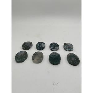 Cabujón de Ágata Musgo Verde Natural, Liso y Plano, 35x45x7 mm, Pulido, Gema Suelta para Joyería, para Colgantes y Anillos - Product Image 3