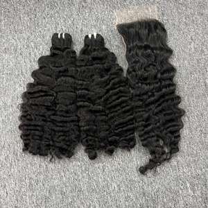 Peluca birmana con encaje frontal de pelo virgen y rizado, superventas, cabello humano al por mayor, Pelo Rizado birmano sin procesar de 100% - Product Image 2