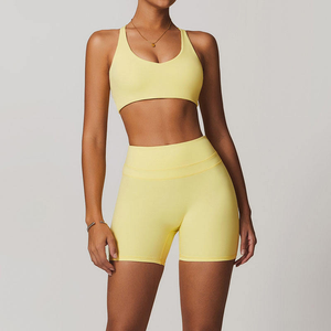 Etiqueta privada personalizada 2024 nuevo diseño transpirable secado rápido mujeres Yoga conjunto Fitness activo correr alto elástico 5 piezas conjunto deportivo - Product Image 2