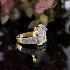 Diseño de moda Redondo Corte brillante Moissanite Diamante Diseño para el hogar Personalizado Estilo Hip Hop Iced Out Ring para FIESTA DE LA India - Product Image 2