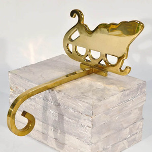 Brass Sleigh <b>Stocking</b> <b>Holder</b> Best Seller Latest Design Decorative :Platter - Product Image 2