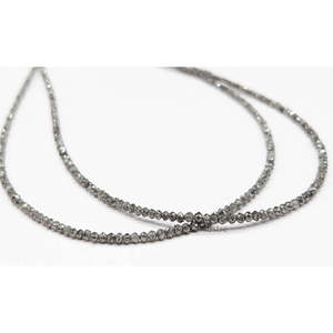 Perles Rondelles Facettées Gris Foncé AAA+ Naturelles Scintillantes, Diamants en Vrac pour Collier, Perles de Diamant Naturel Rare - Product Image 3