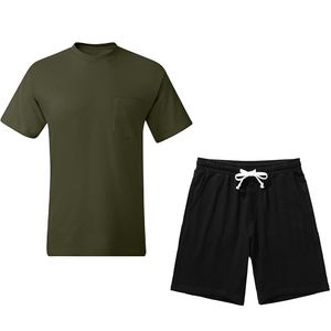 Conjuntos de camisetas de algodón con estilo para hombre, conjunto de pantalones cortos y camisa cómodos de verano para hombre, conjunto de pantalones cortos y camisa con logotipo personalizado para hombre - Product Image 1