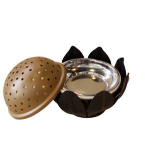 Brûleur d'encens fini doré bakhoor ensemble de conteneurs pour la maison parfum aromatique décoratif porte-encens de table - Product Image 3