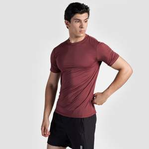 T-shirt en maille 100 % polyester Cross Run (Bordeaux) Coupe ajustée Léger Imprimé par sérigraphie Coupe ample - Product Image 3