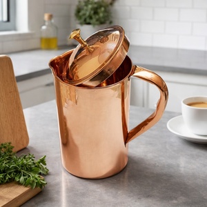 India Pure Copper Jug <b>Pitcher</b> 1 LTR Eco-Friendly Metal Handle Water Storage Durable Home Kitchen Use - Product Image 5