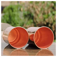 Vaso de Vidrio y Cobre ABK IMPEX de Diseño Clásico, Reutilizable, Aislado, Antiderrames y Ecológico para el Hogar y Bodas