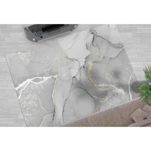 Tapis en marbre gris : Tapis antidérapant avec accents dorés, tapis doux non tissé - Product Image 3