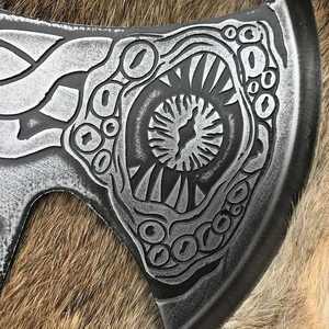 High Quality custom Handmade Damascus Steel <b>Axe</b> Hatchet Outdoor Camping Tool Hand Forged With Protected Cover - Product Image 3