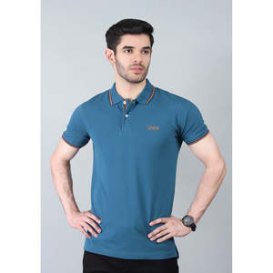 Polo de Algodón Azul LOGAN para Hombre con Logotipo Personalizado, Corte Ajustado, Logotipo Bordado de Alta Calidad, Transpirable, Diseño Sólido, Talla XL - Product Image 1