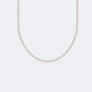 Collier tennis rond en diamants de 8,60 carats total, or 14 carats, diamants de laboratoire couleur D VVS, serti à griffes, bijou de déclaration gradué pour femme - Product Image 6