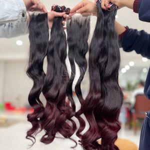 ผมตรงธรรมชาติคุณภาพสูงสุด ราคาสุดคุ้ม  แบบไล่สี (ออมเบร) ผมแท้เวียดนาม  ชุดต่อผมพร้อมปิดผม  2025 - Product Image 5