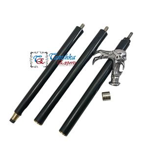 Bastón de Madera Negro Ajustable de Alta Calidad con Mango de Aluminio Niquelado Hecho a Mano, 600 g, 99 cm, para Hombres Mayores - Product Image 2