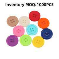 Kancing Jahit Resin 23 Warna 8mm-50mm, 4 Lubang, Bulat, Dapat Dicuci, Warna Dapat Diubah, Plastik Poliester untuk Pakaian