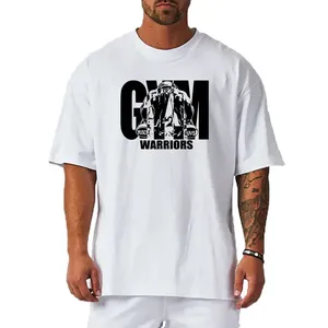 T-shirt de sport de luxe en coton pour homme, coupe oversize, manches courtes, technique bouffante, épaules tombantes, été 2025 - Product Image 3