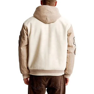 Chaqueta Letterman Varsity personalizable para hombre, abrigo Bomber Reversible para motocicleta, tela de cuero Pu, logotipo bordado Oem - Product Image 4