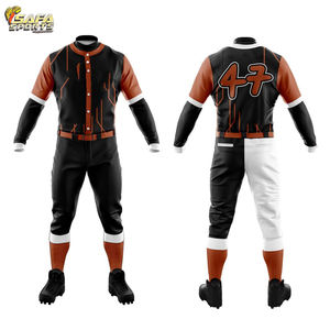 Camisetas de béisbol de softbol de alta calidad de fábrica OEM, conjuntos de UNIFORMES DE EQUIPO de diseño personalizado, aparejos de sublimación, sarga, serigrafía - Product Image 4