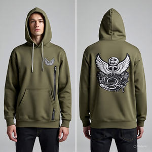 เสื้อฮู้ดดี้ผู้ชายโลโก้สั่งทำ: สตรีทแวร์คุณภาพสูงขายดี ผ้าฝ้าย 100% สวมใส่สบาย ระบายอากาศได้ดี ดีไซน์เสื้อแบบสวมใหม่ - Product Image 1