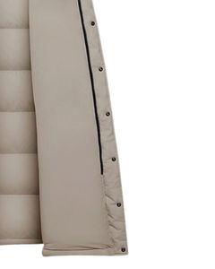 Veste longue matelassée beige personnalisée, style doudoune d'hiver à capuche, manteau chaud et épais, vêtements d'extérieur isolés, fabricant OEM personnalisé - Product Image 3