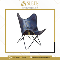 Chaise de repos de style industriel, chaise pliante en fer papillon, pour chambres, porches, emplacements semi-extérieurs, prix compétitif, Suren Space SS1691