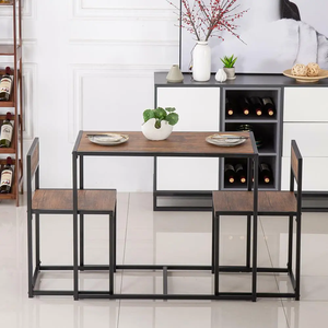 Ensemble de table et chaises Ensemble de salle à manger de cuisine Table pour manger Cadre en métal et bois recoin simple et moderne petit espace - Product Image 6