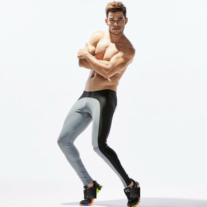 High Quality Men's <b>Leggings</b> <b>Polyester</b> Stretchable Fabric Compression Gym Yoga Running <b>Leggings</b> with Customizable Logo on Waist - Product Image 2