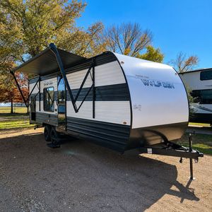 Caravane pliante grise et noire avec cuisine coulissante, remorque de camping familiale, camping-car familial - Product Image 1