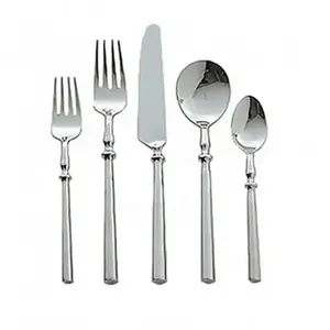 Ensemble de couverts tête argentée manche en or élégant en acier inoxydable ensemble de couverts parfait pour les célébrations de mariage meilleurs prix - Product Image 5