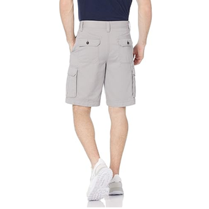 Ligero gris 100% algodón Cargo Shorts Six Pockets Button Closure Side Flaps Shorts para hombres - Product Image 2
