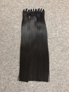 Cheveux à tisser pour femmes, double trame, cheveux Remy vietnamiens, trame à la machine, noir naturel, styles lisses, cheveux pour tresses - Product Image 3