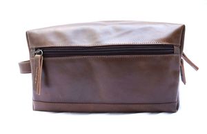 Sac de voyage de luxe en cuir véritable artisanal LEATHER HUNT, design classique, unisexe, organiseur de toilette haut de gamme, couleur personnalisable - Product Image 3