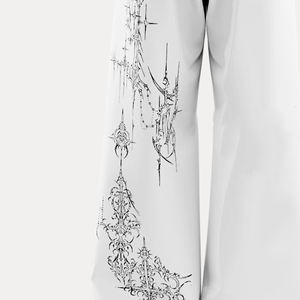 Flare <b>Trouser</b> Custom Heavy Wash Distressed <b>Baggy</b> Pants Embroidery Elastic Streetwear <b>for</b> Autumn Plaid Striped Solid 3D <b>Trouser</b> - Product Image 4