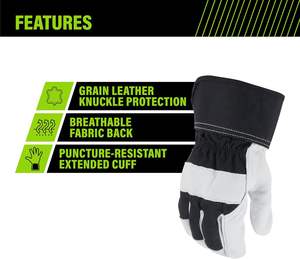 Gants de travail pour hommes en cuir de vachette personnalisés de haute qualité, gants de sécurité pour la construction industrielle - Product Image 2
