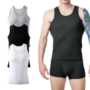 Camiseta sin mangas de entrenamiento para hombre de alta calidad, cuello cuadrado, acanalado, Fitness, gimnasio, Top, diseño informal transpirable - Product Image 6