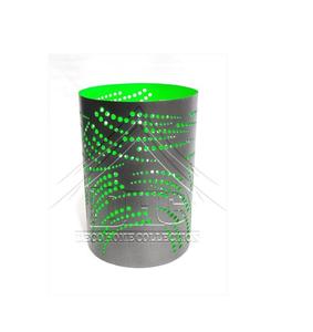 Portavelas de Metal Perforado Geométrico de Estilo Nórdico, Portavelas Decorativo de Hierro de Lujo en Dos Tonos, Plateado y Dorado - Product Image 3