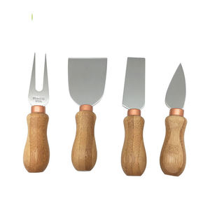 Ensemble de couteaux à fromage avec manche en bois Coupe-fromage en acier inoxydable Ensemble de couteaux à beurre - Product Image 1