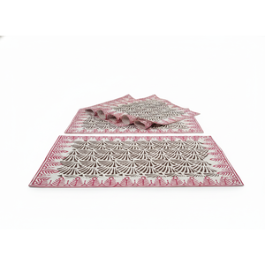 Handmade Vintage Brown Block Print Cotton Placemats Set Washable & Reusable <b>Table</b> <b>Mats</b> for Home - Product Image 1