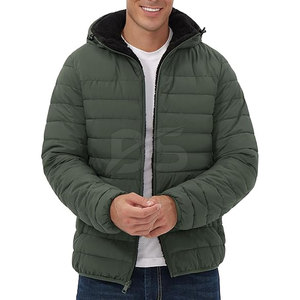 แจ็คเก็ตพัฟเฟอร์มีฮู้ดน้ำหนักเบาคุณภาพสูงสำหรับผู้ชายรุ่นใหม่ล่าสุด พร้อมโลโก้ด้านหน้า ระบายอากาศได้ดี เป็นมิตรกับสิ่งแวดล้อม MOQ ต่ำ - Product Image 1