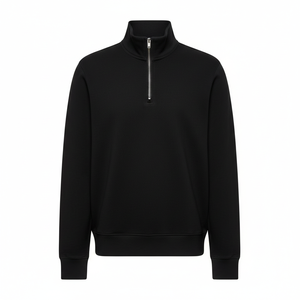 Pull à col roulé en tricot pour homme, quart de zip, chaud, respirant, coupe-vent, veste streetwear, uni, anti-froissement - Product Image 1